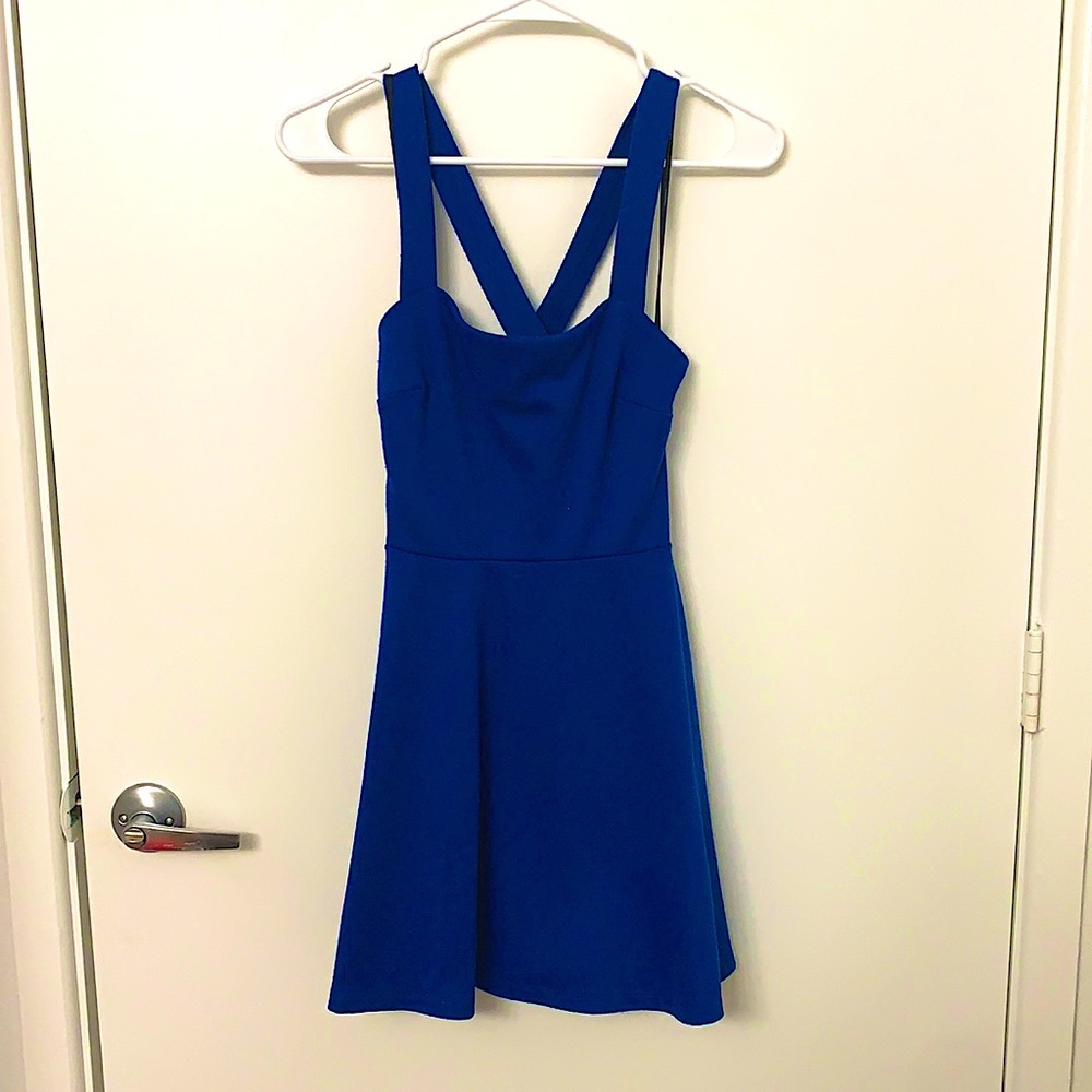 Royal Blue Strappy Skater Dress